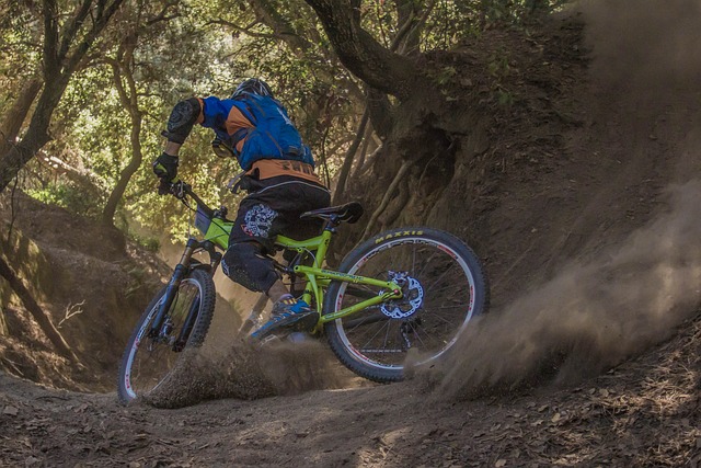 Full Suspension Mountain Bike on dirt trail