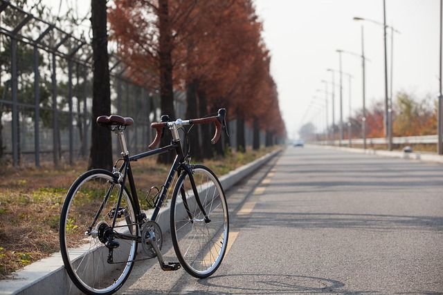 Road bicycle on street