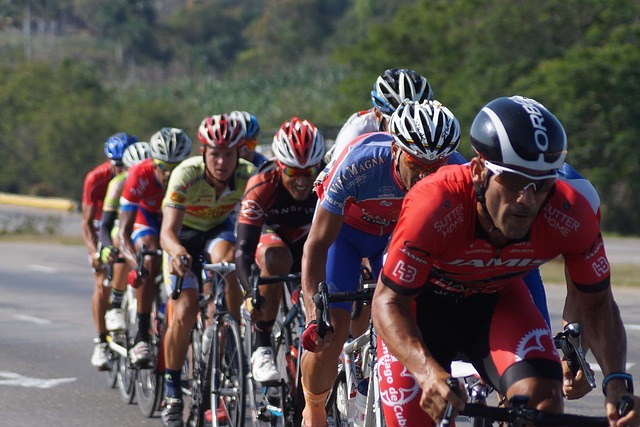 Group of Road Cyclists in a paceline