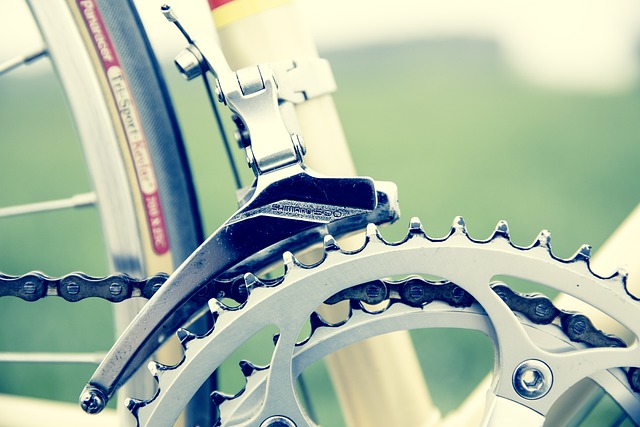 Road bike front chainring.